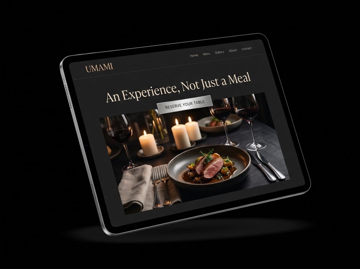 UMAMI Fine Dining website preview